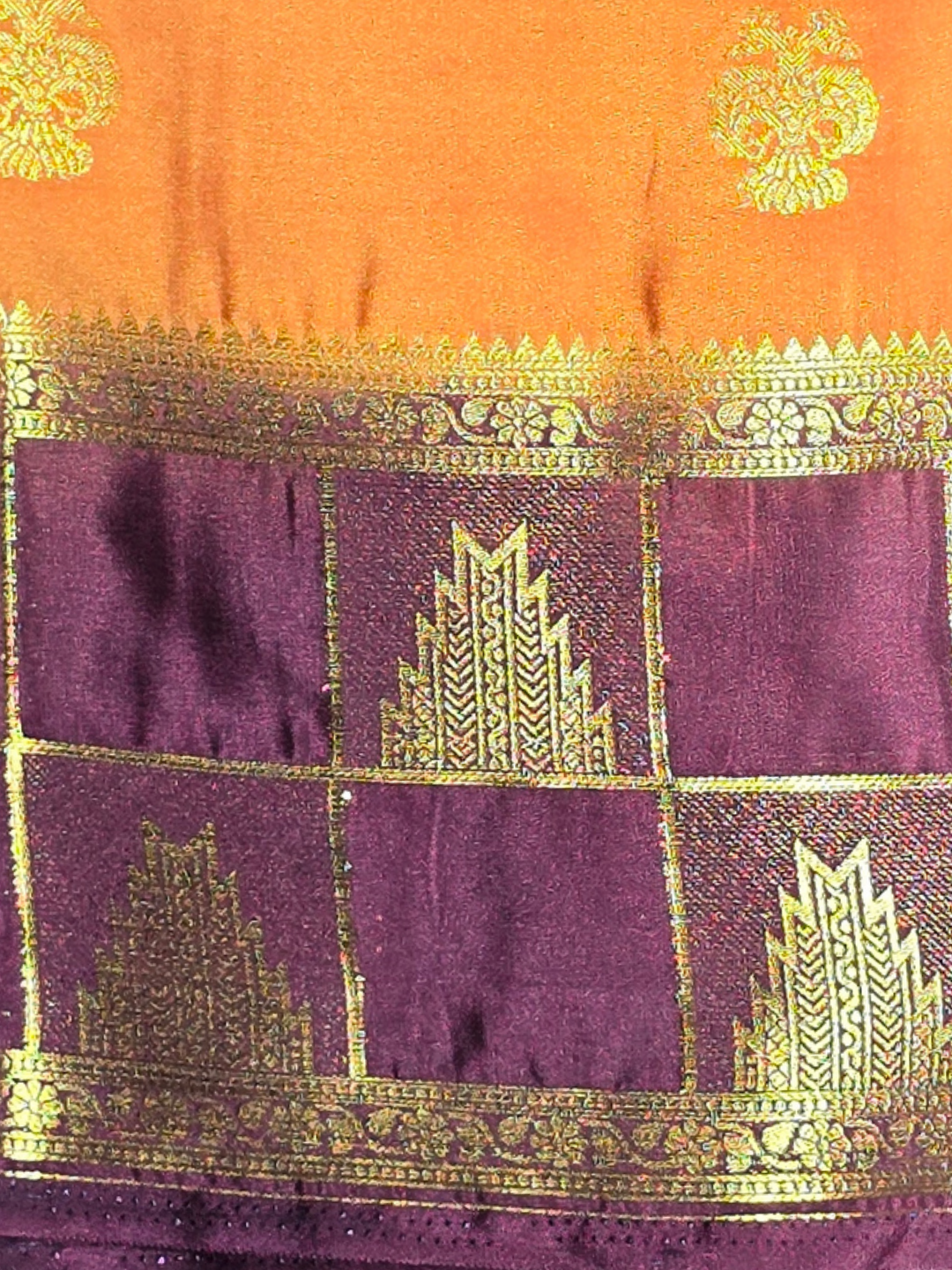 Classic Mysore Silk Saree  |  Marigold Orange