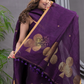 Wine Purple Cotton Linen 2-Piece Set Kurti & Dupatta (UNSTITCHED) - 123