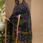 Rich Black Pure Linen Suit 2 Piece Set Kurti & Dupatta (UNSTITCHED) -618