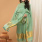 Pastel Green color with gold Jamdani 2-Piece Set Kurti & Dupatta (UNSTITCHED) - 160