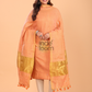 Coral Orange Tissue Linen Jamdani 2-Piece Set Kurti & Dupatta (UNSTITCHED) - 073