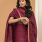 Linen Jamdani Unstitched 2-Piece Kurti  |  Wine Red