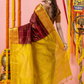 Handloom Korvai Silk Cotton Saree | Deep Maroon