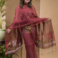 Blood Red Jamdani 2-Piece Set Kurti & Dupatta (UNSTITCHED) -672