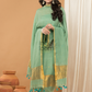 Pastel Green color with gold Jamdani 2-Piece Set Kurti & Dupatta (UNSTITCHED) - 160