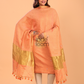 Coral Orange Tissue Linen Jamdani 2-Piece Set Kurti & Dupatta (UNSTITCHED) - 073