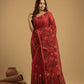 Handwoven Pure Jamdani Muslin Saree  |  Classic Red