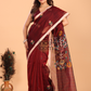 Silk Jamdani Saree With Chestunt Brown - 154