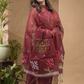 Blood Red Jamdani 2-Piece Set Kurti & Dupatta (UNSTITCHED) -672