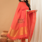 Linen Jamdani Unstitched 2-Piece Kurti  |  Bright Red