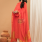 Linen Jamdani Unstitched 2-Piece Kurti  |  Bright Red
