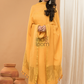 Sunshine Yellow color Jamdani 2-Piece Set Kurti & Dupatta (UNSTITCHED) - 161