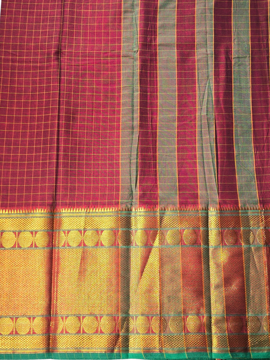 Narayanpet Cotton Saree - Maroon