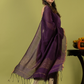 Handwoven Jamdani cotton Unstitched 2-piece Kurti | Aubergine Purple