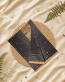 Handloom Chanderi Silk Cotton Saree  |  rich black
