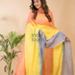 Lemon Yellow Handloom Linen X Linen 2-Piece Set Kurti & Dupatta (UNSTITCHED) -512