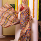Florals On Tissue Silk Pen Kalamkari Saree - 012