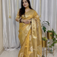 Classic Benarasi Semi Silk Saree | Mustard Gold