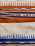 Handwoven Pure Vidarbha Tussar Silk Saree | Ocean Blue and Orange