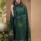 Emerald Green Natural Dye Cotton by Cotton (100 Count Soft Cotton) 2 Piece Set Kurti & Dupatta (UNSTITCHED) -0650
