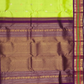 Handwoven Pure Gadwal Silk Saree  |  Parrot Green