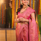 Silk Mark Certified Handloom Kanjivaram Silk Saree  |  Blush Pink