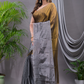 Tissue Silk Saree With Olive Green - 009