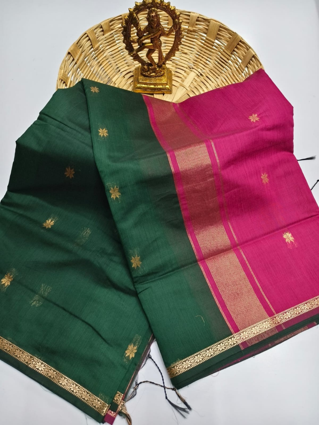 Maheshwari Silk Cotton Saree – Festive Elegance | Green