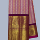 Pure Handwoven Kanchi  Silk Saree In Light Pink -215