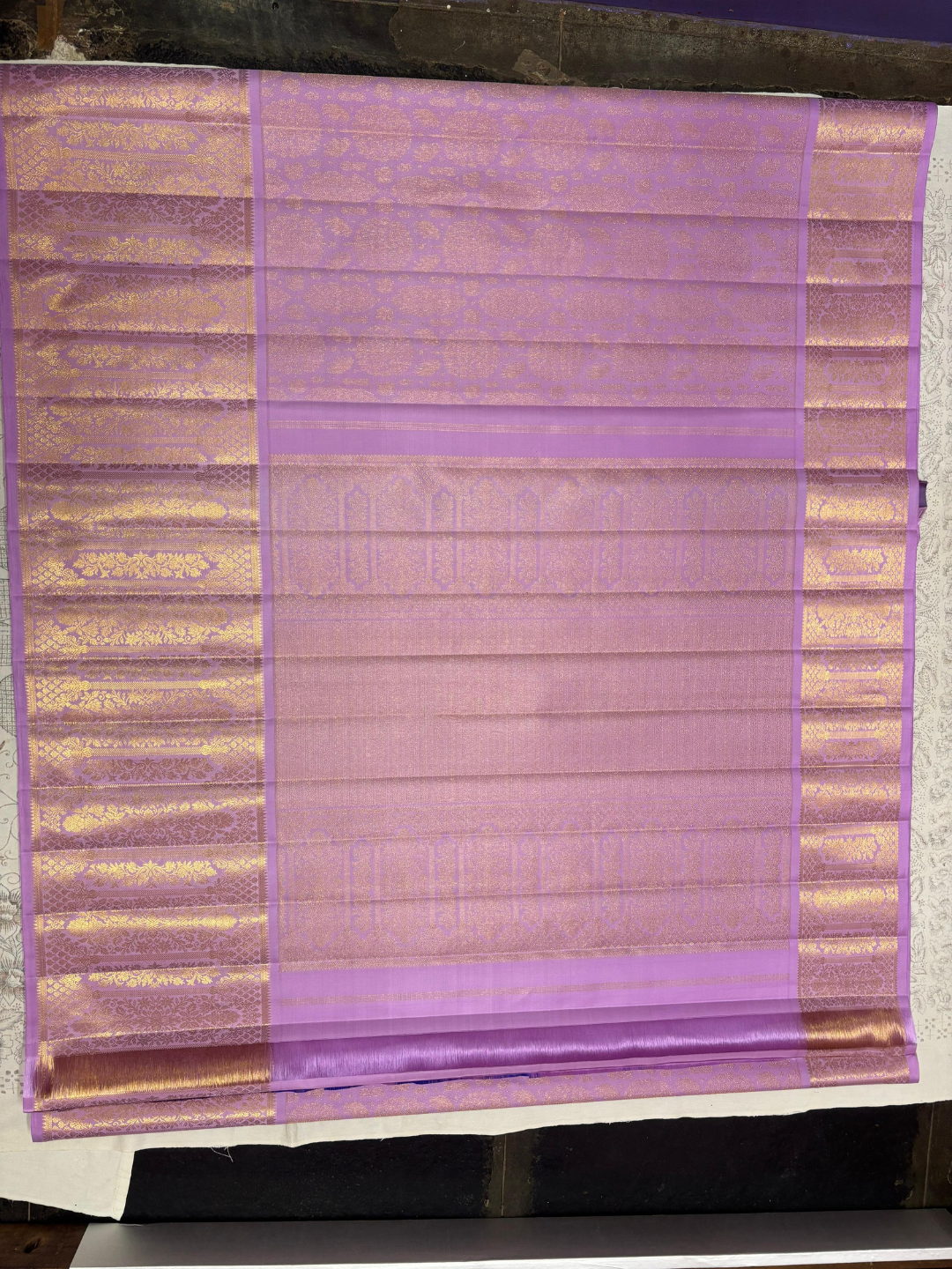 Pure Handwoven Gadwal Silk Saree With Light Pink-031