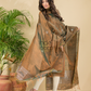 Desert Brown Tissue Linen Silver Zari Jamdani 2-Piece Set Kurti & Dupatta (UNSTITCHED) - 882