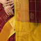 Handloom Korvai Silk Cotton Saree | Deep Maroon
