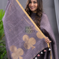 Pigeon Blue Cotton Linen 2-Piece Set Kurti & Dupatta (UNSTITCHED) - 124