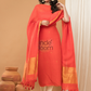 Linen Jamdani Unstitched 2-Piece Kurti  |  Bright Red