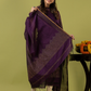 Handwoven Jamdani cotton Unstitched 2-piece Kurti | Aubergine Purple