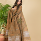 Desert Brown Tissue Linen Silver Zari Jamdani 2-Piece Set Kurti & Dupatta (UNSTITCHED) - 882