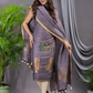 Pigeon Blue Cotton Linen 2-Piece Set Kurti & Dupatta (UNSTITCHED) - 124
