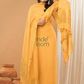 Sunshine Yellow color Jamdani 2-Piece Set Kurti & Dupatta (UNSTITCHED) - 161