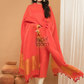 Linen Jamdani Unstitched 2-Piece Kurti  |  Bright Red
