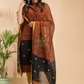 Saddle Brown | Handloom Jamdani Linen Unstitched 2-Piece Kurti