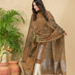 Desert Brown Tissue Linen Silver Zari Jamdani 2-Piece Set Kurti & Dupatta (UNSTITCHED) - 882