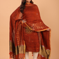 Rust Orange Linen Jamdani 2-Piece Set Kurti & Dupatta (UNSTITCHED) - 071