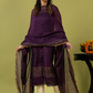 Handwoven Jamdani cotton Unstitched 2-piece Kurti | Aubergine Purple