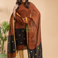 Saddle Brown | Handloom Jamdani Linen Unstitched 2-Piece Kurti