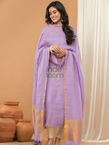 Linen Jamdani Unstitched 2-Piece Kurti  |  Plum Purple