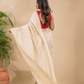 Tissue Linen Handloom Saree With Linen White - 018
