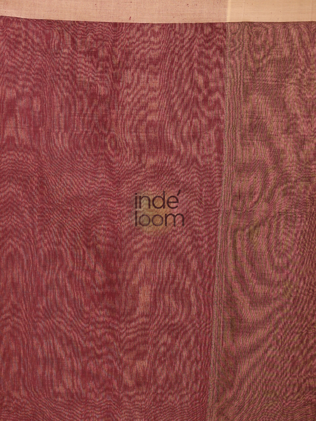 Silk Jamdani Saree With Burgundy Red Brown - 155