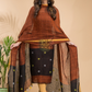 Saddle Brown | Handloom Jamdani Linen Unstitched 2-Piece Kurti