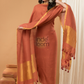 Rust Orange color Jamdani 2-Piece Set Kurti & Dupatta (UNSTITCHED) - 162