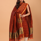 Rust Orange Linen Jamdani 2-Piece Set Kurti & Dupatta (UNSTITCHED) - 071